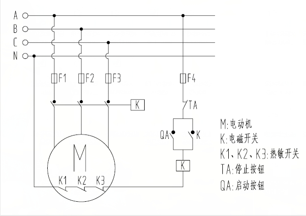 皖南電機(jī)：熱敏開關(guān)控制保護(hù)原理圖